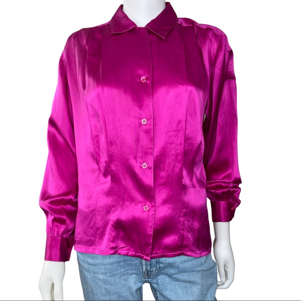 Vintage Oscar De La Renta Silk Button Up